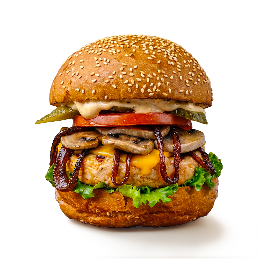 Chicken Garlic Mushroom Burger